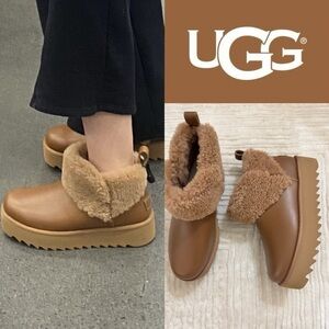 UGG Ultra Mini Alina Curled Genuine Shearling Platform Boot 🤎